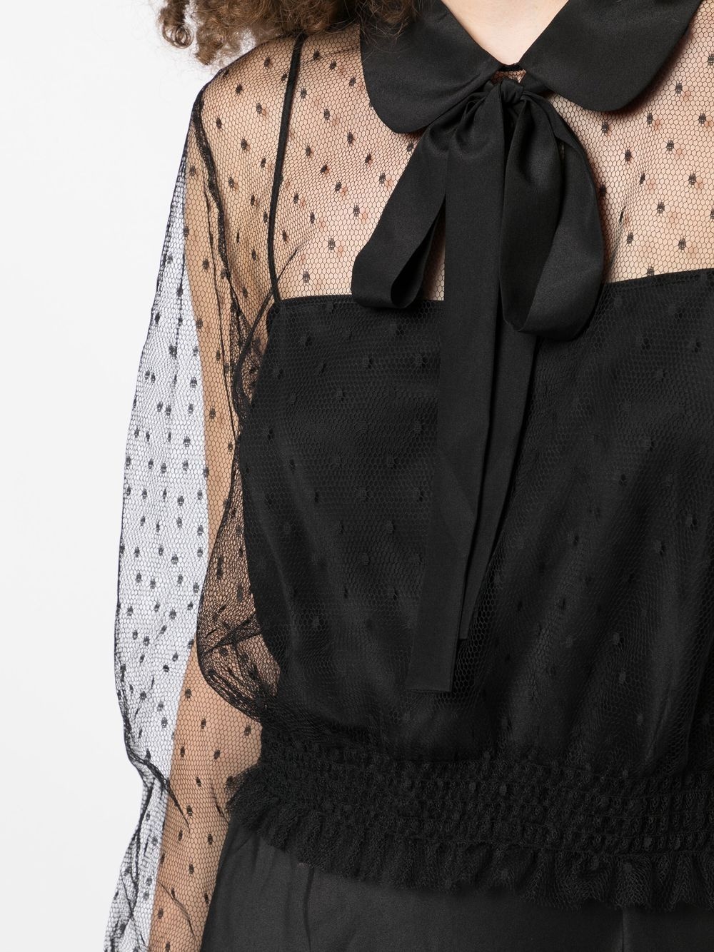 polka dot transparent blouse - 5