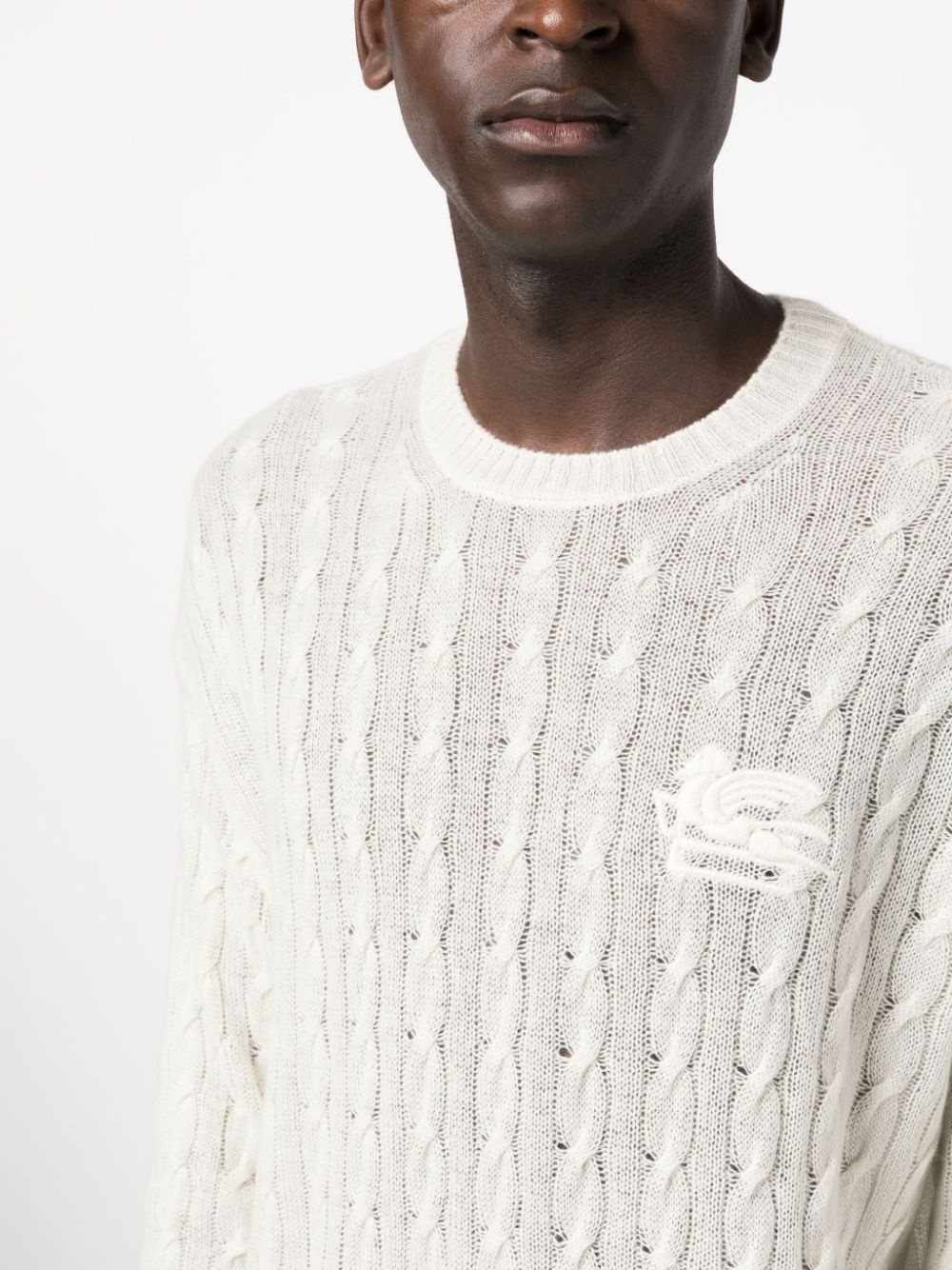 Pegaso-motif cable-knit jumper - 5