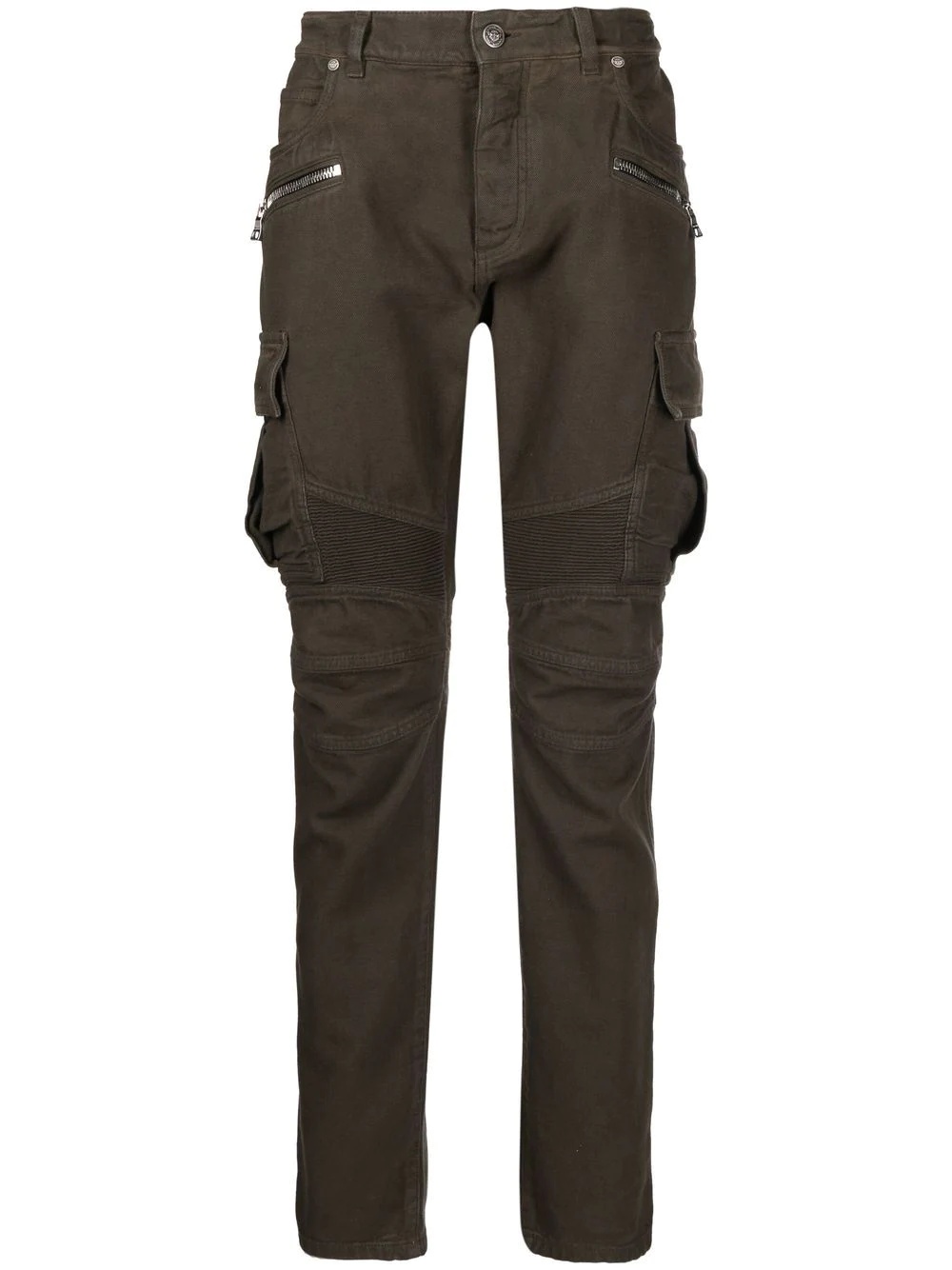 zip-detail trousers - 1