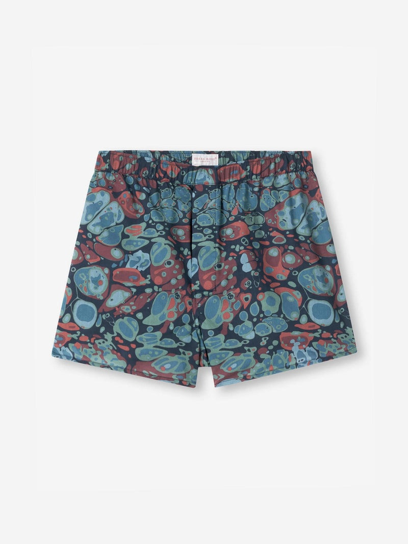 Derek Rose Men's Modern Fit Boxers Cotton Batiste Multi Marble Print outlook