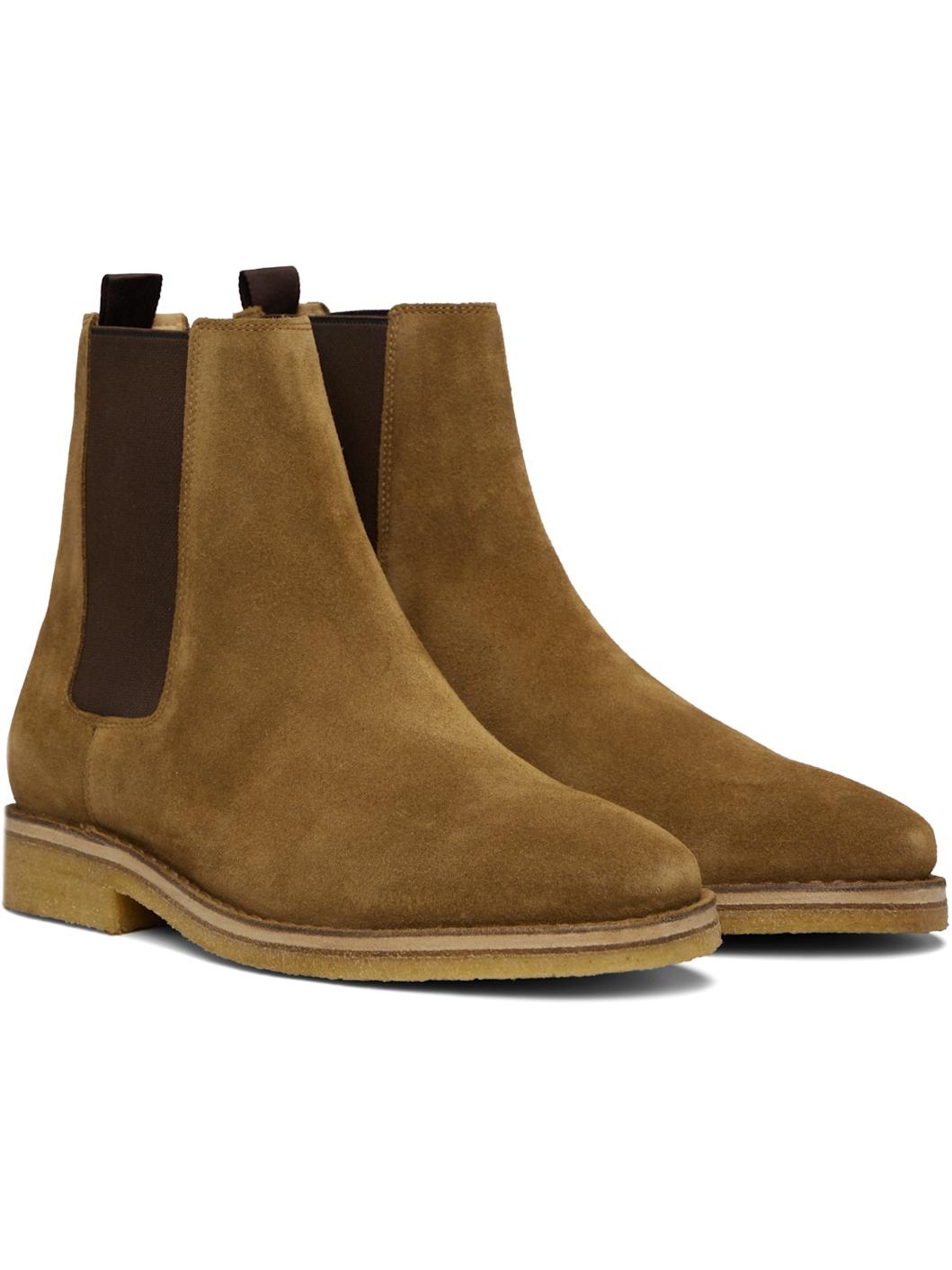 Beige BECKHAM Edition Suede Chelsea Boots - 4
