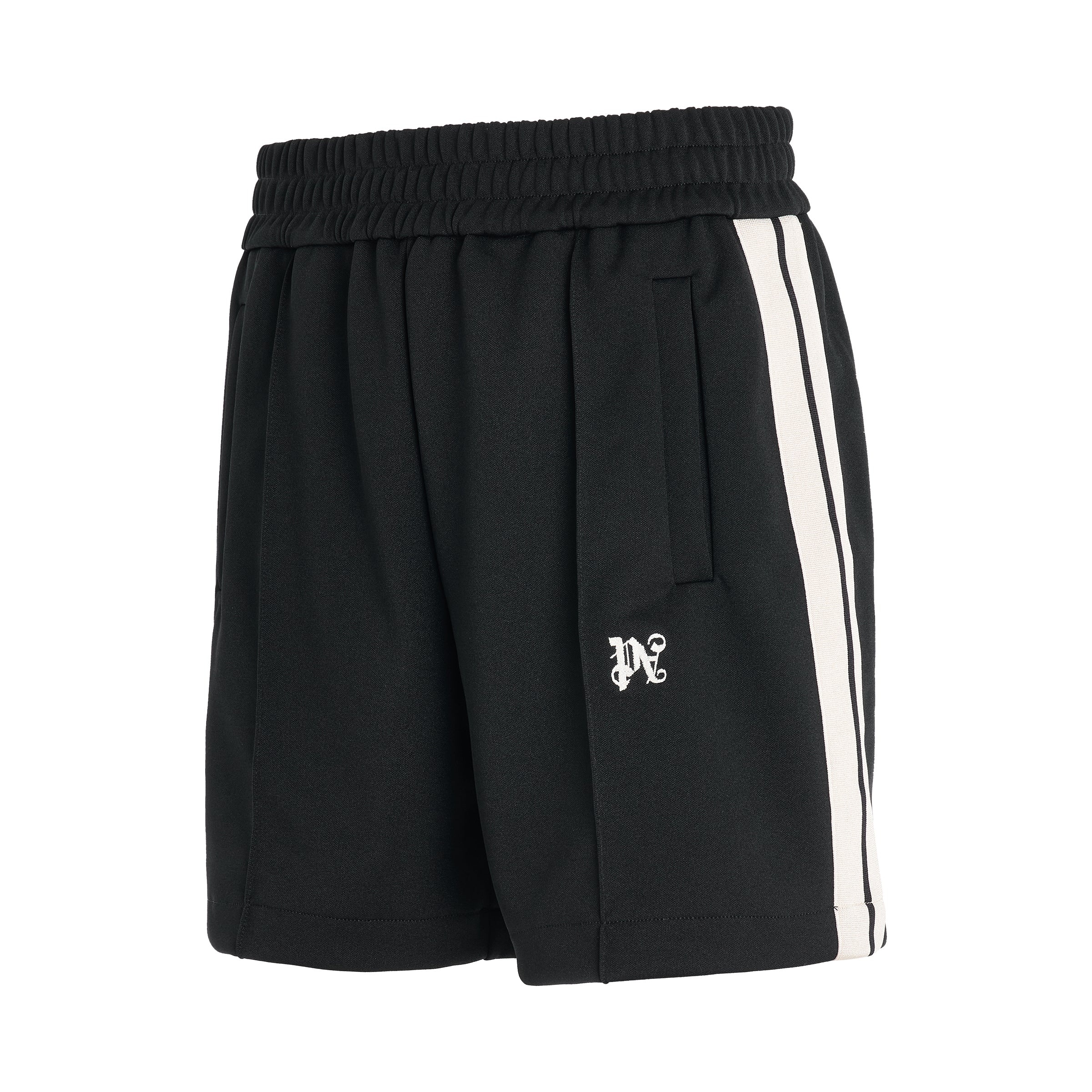 Monogram Track Shorts in Black/Butter - 2