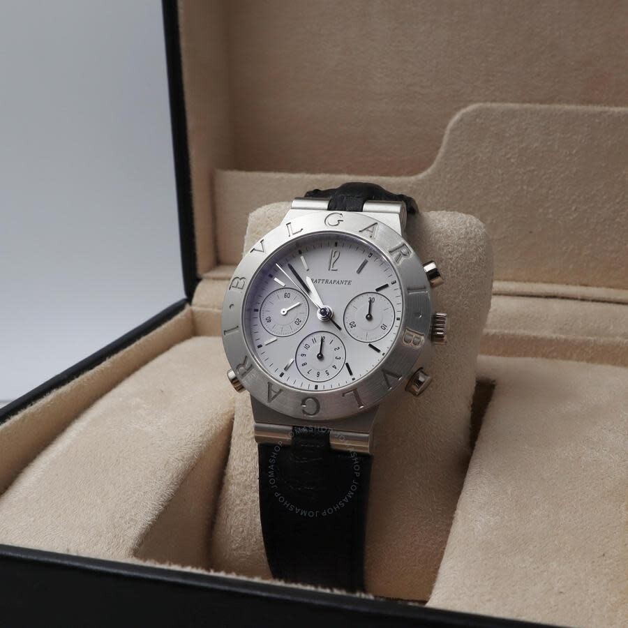 Pre-owned Bvlgari Bvlgari Diagono Chronograph White Dial Men's Watch CH40 PL - 7