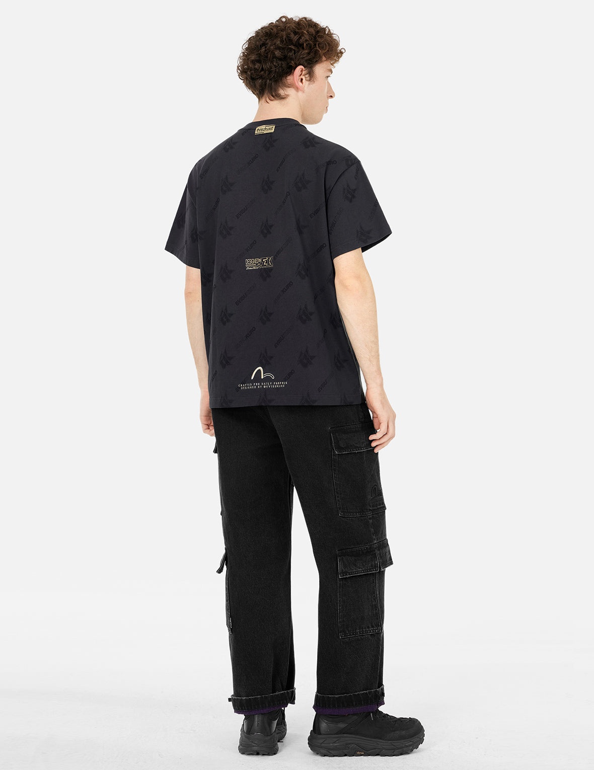 Two Tone Distressed Oversized Cargo Pants - 4