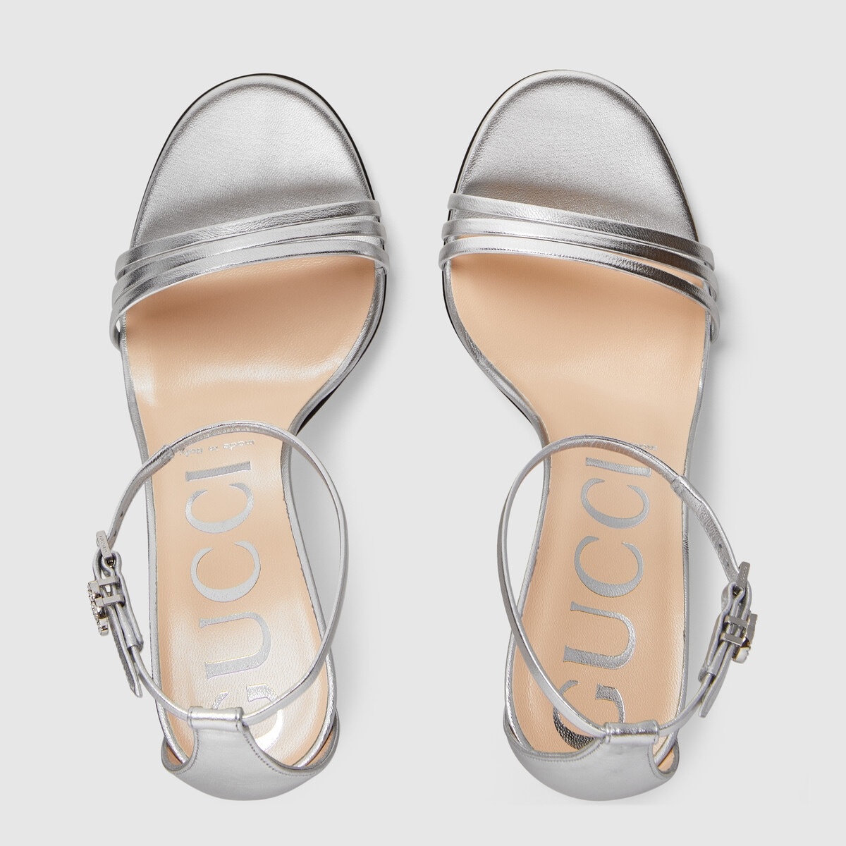 Women's heeled metallic sandal - 4