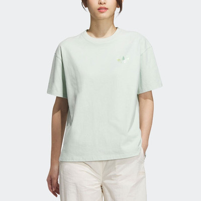 adidas (WMNS) adidas originals Short Sleeve T-Shirt 'Green' IK8627 outlook