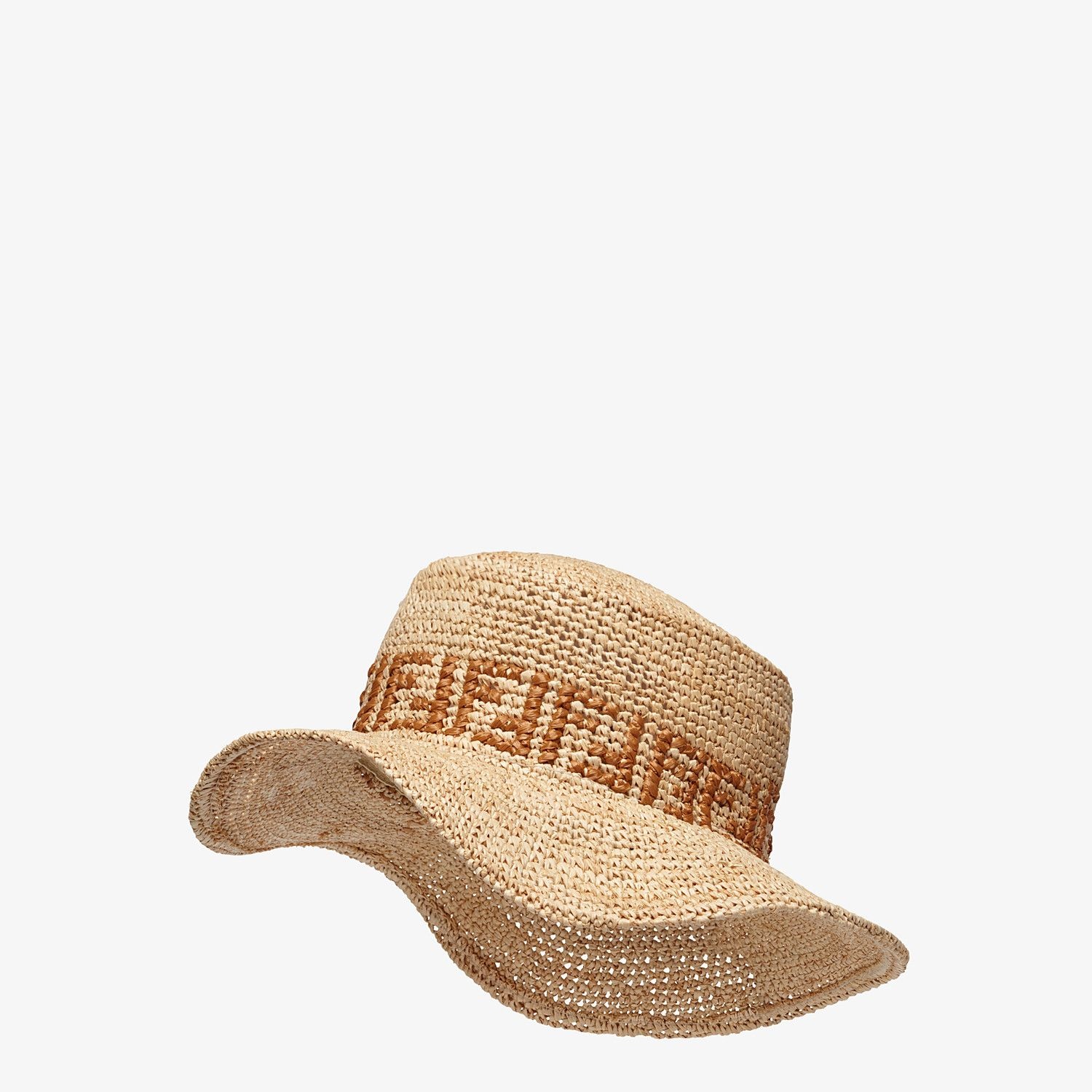 Beige raffia bucket hat - 1