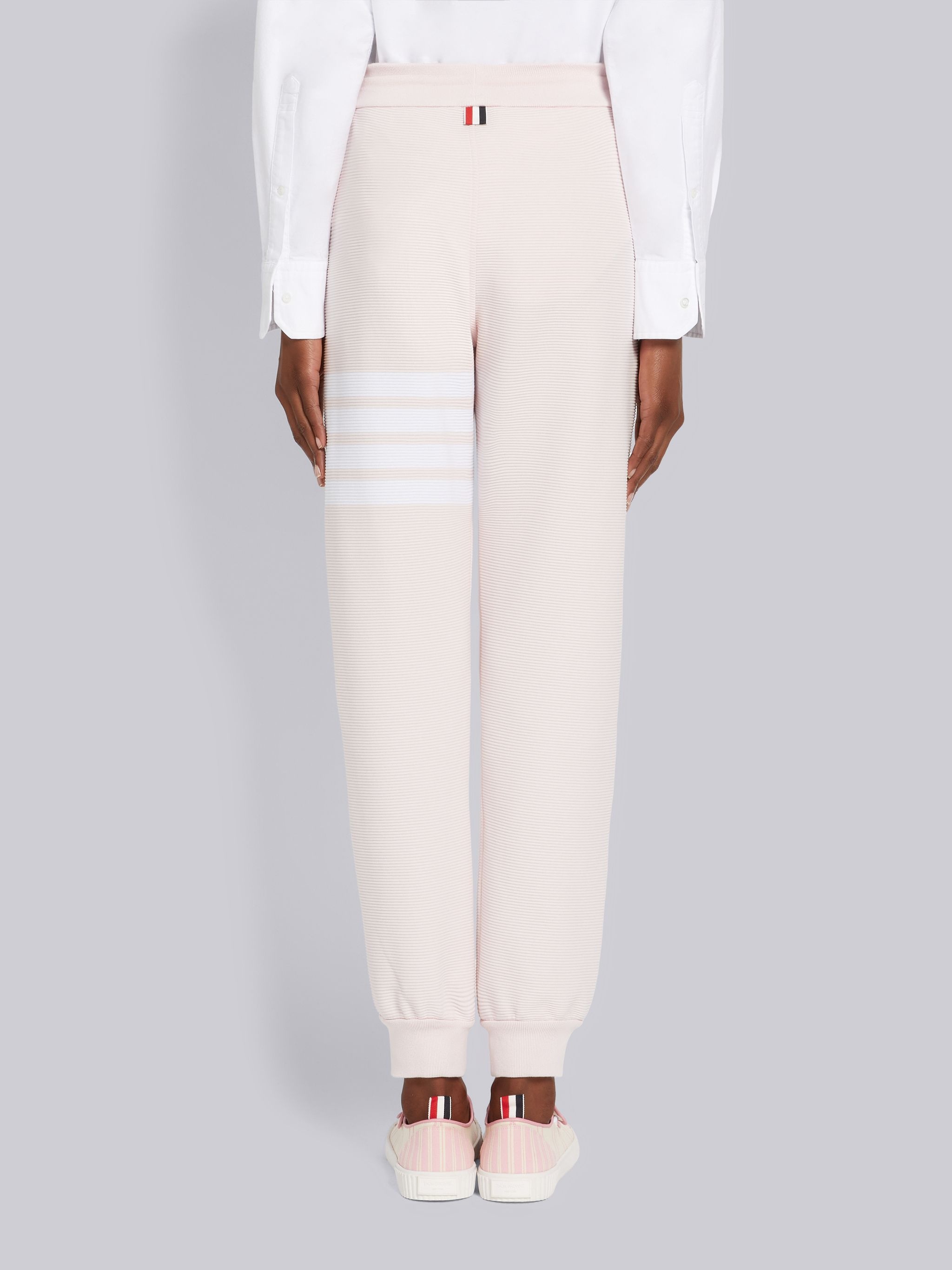 Light Pink Ottoman Rib 4-Bar Sweatpant - 3