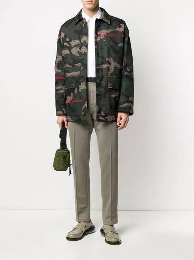 Valentino camouflage print text detail jacket outlook