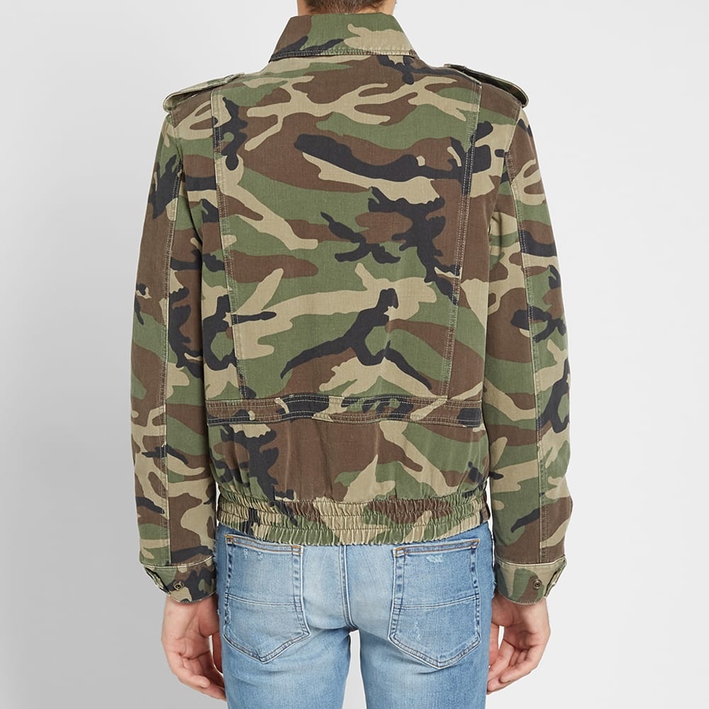 Saint Laurent Vintage Camo Shearling Aviator Jacket - 6