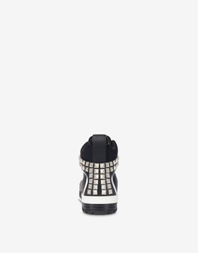 Moschino STREETBALL STUDDED HIGH-TOP SNEAKERS outlook