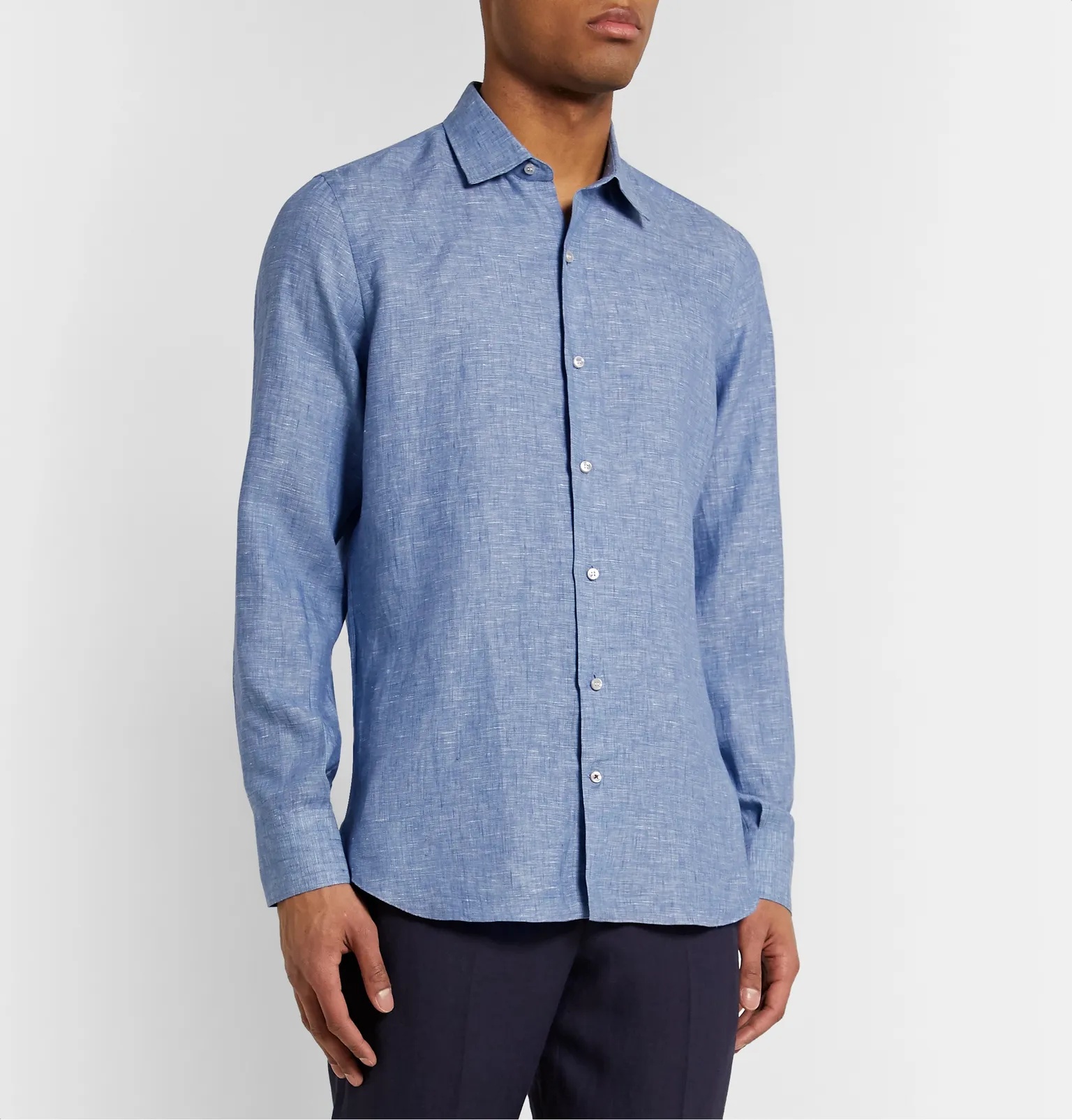 Mélange Slub Linen Shirt - 4