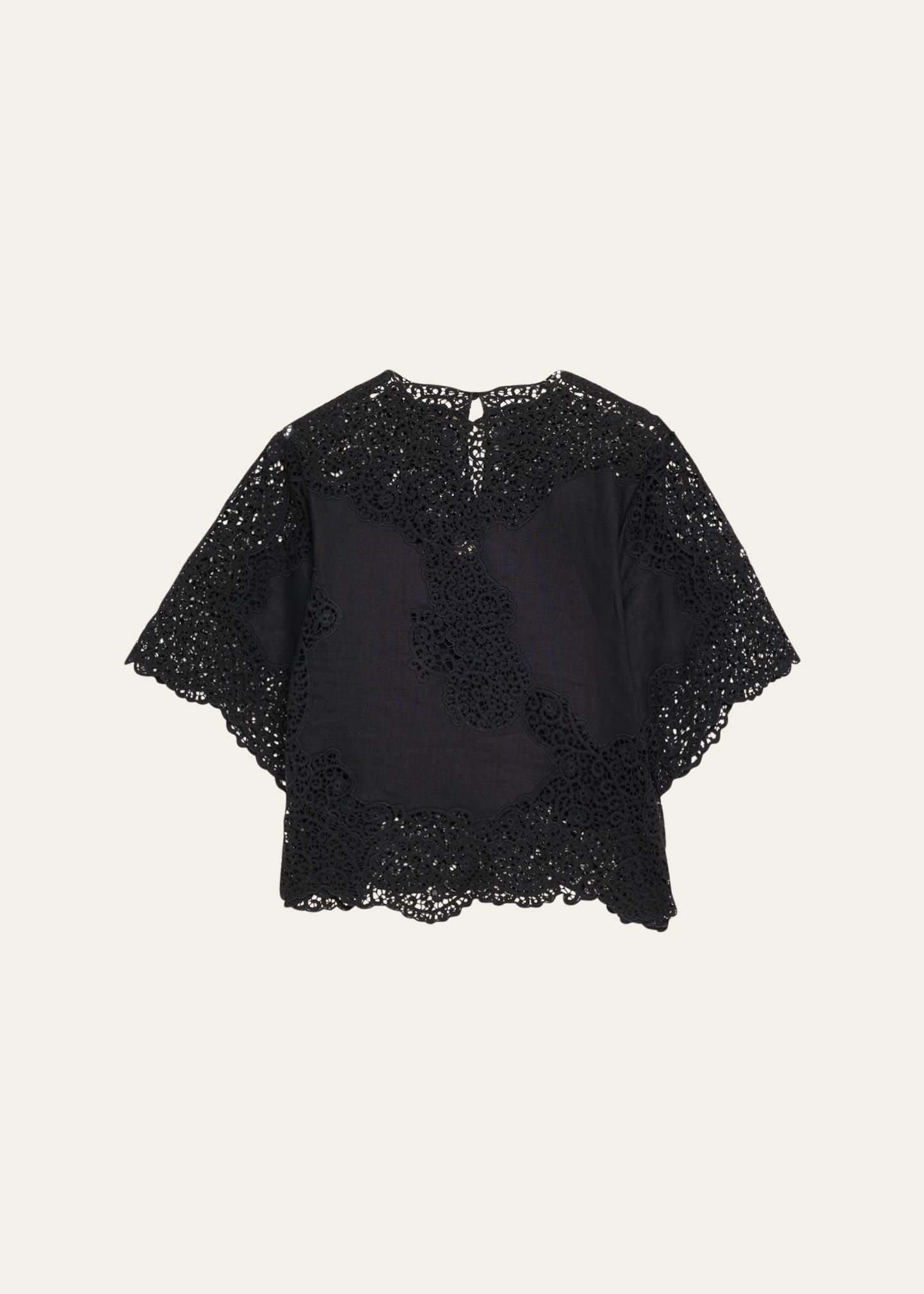 Kadene Short-Sleeve Cutwork Lace Blouse - 1