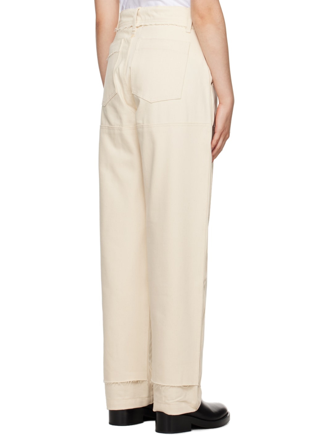 Beige Panel Trousers - 3