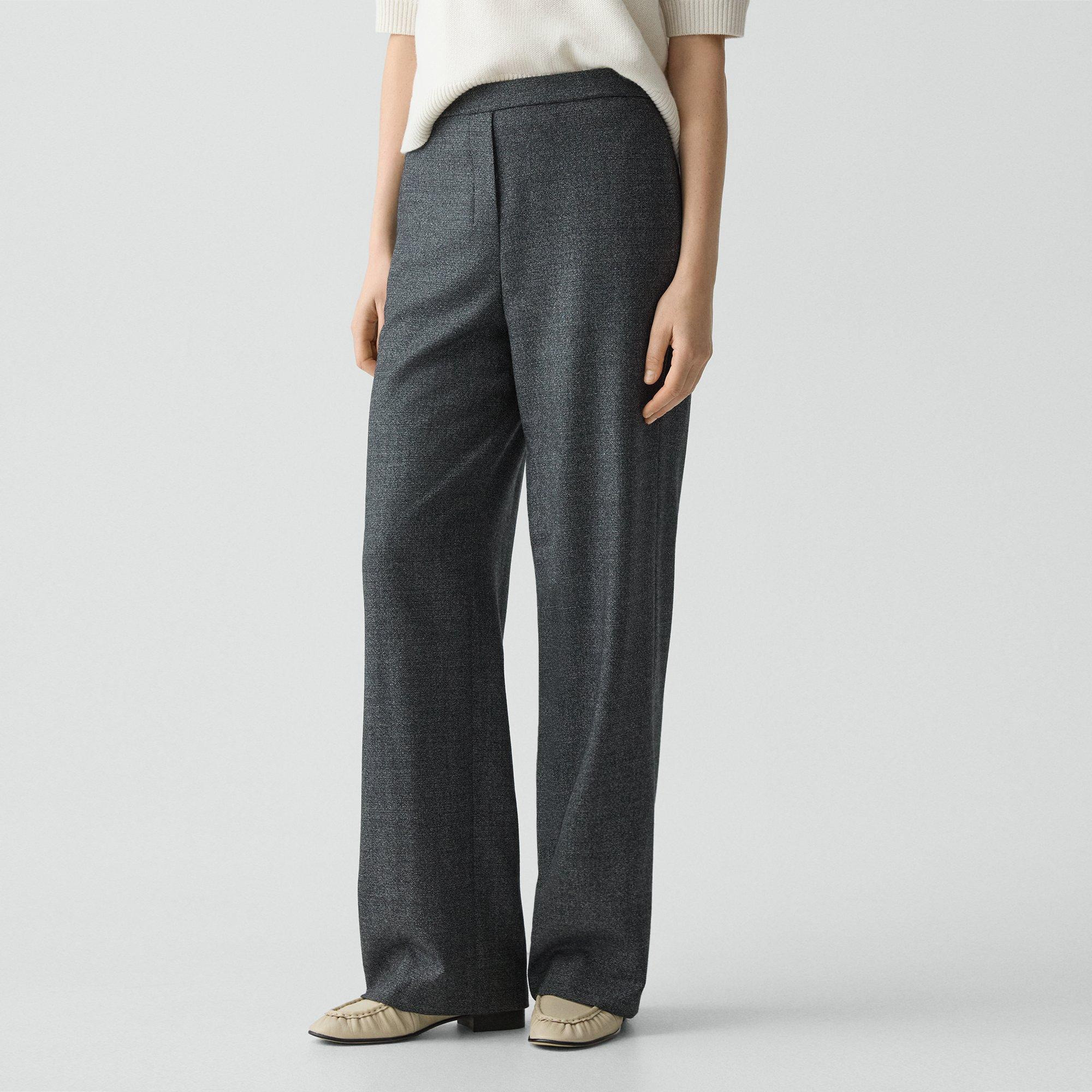 Wide-Leg Pull-On Pant in Marled Flannel - 5