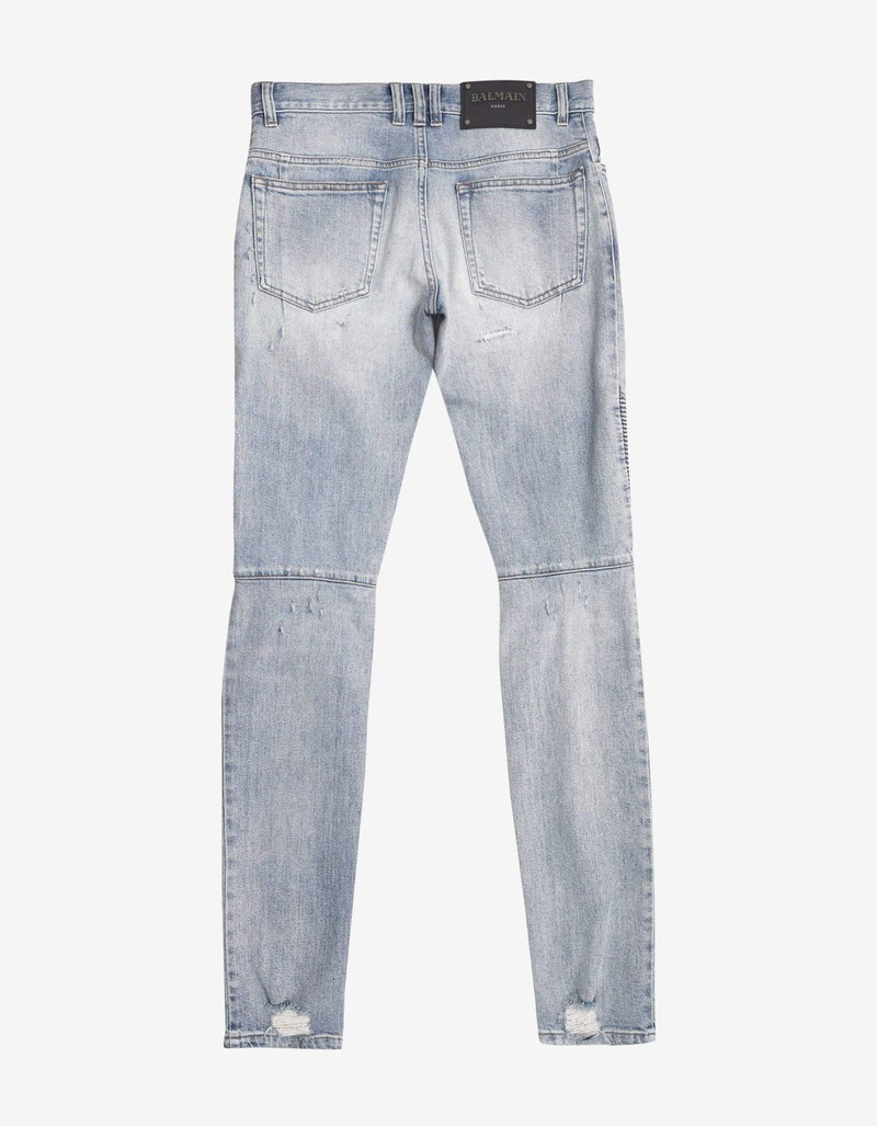 Balmain Balmain Light Blue Repaired Biker Jeans outlook