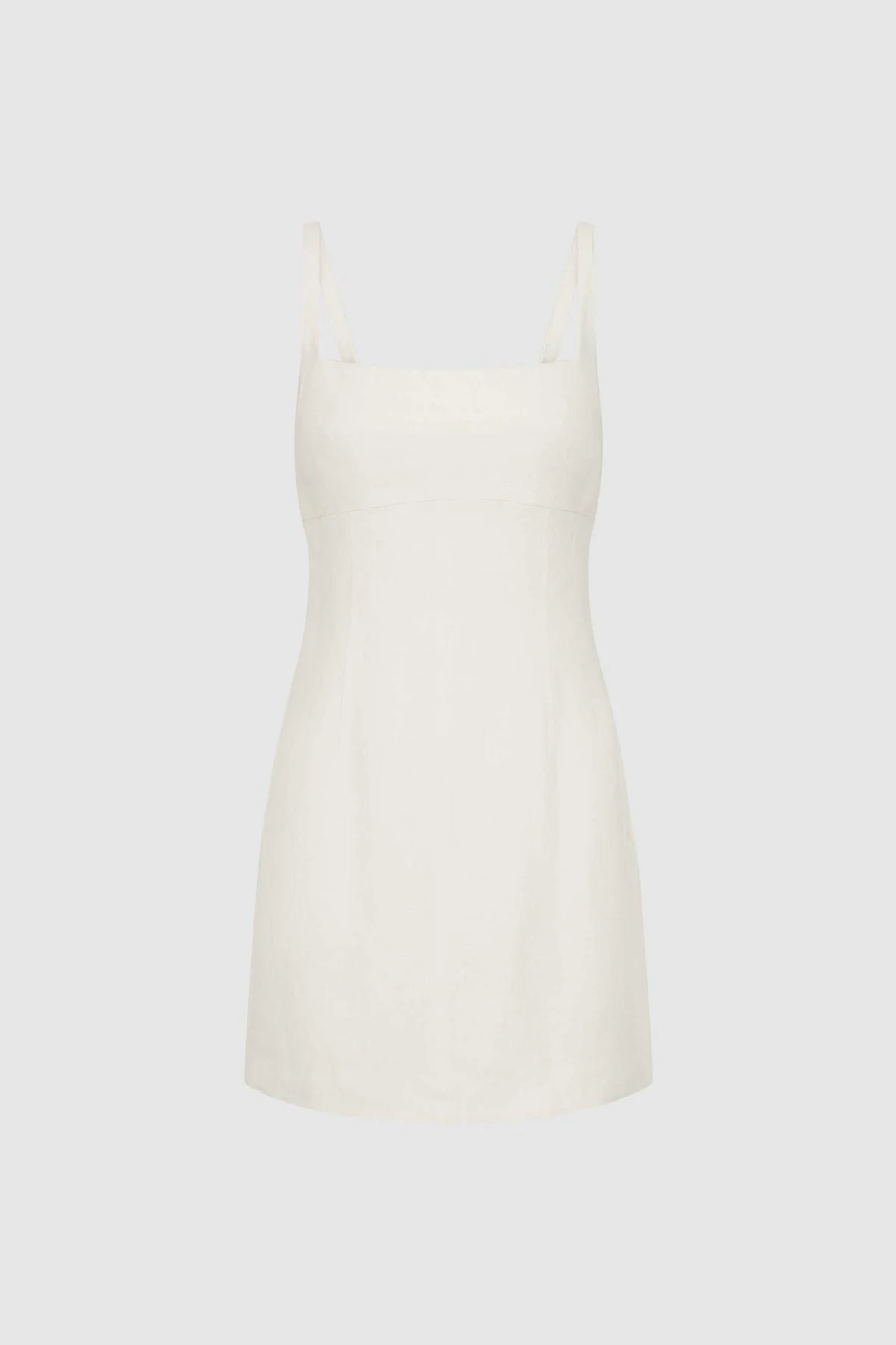 Tailored Square Neck Mini Dress - Off White - 1
