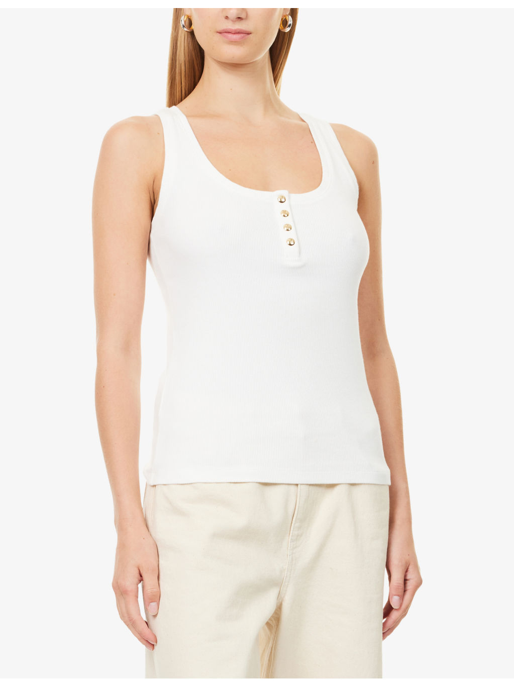 Alessia Sleeveless Stretch-Cotton Top - 3