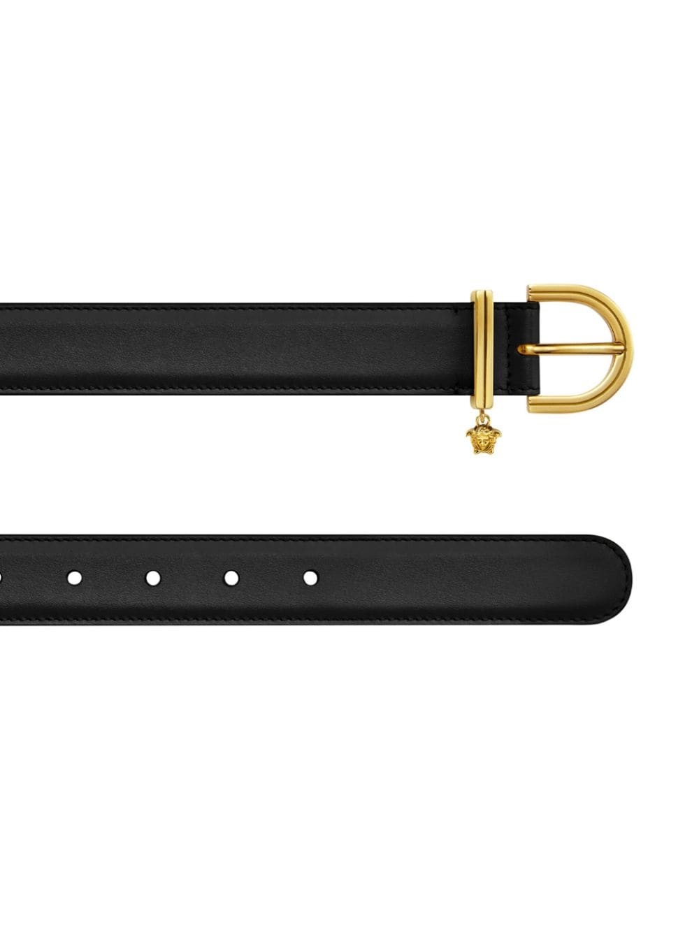 Medusa-charm leather belt - 2