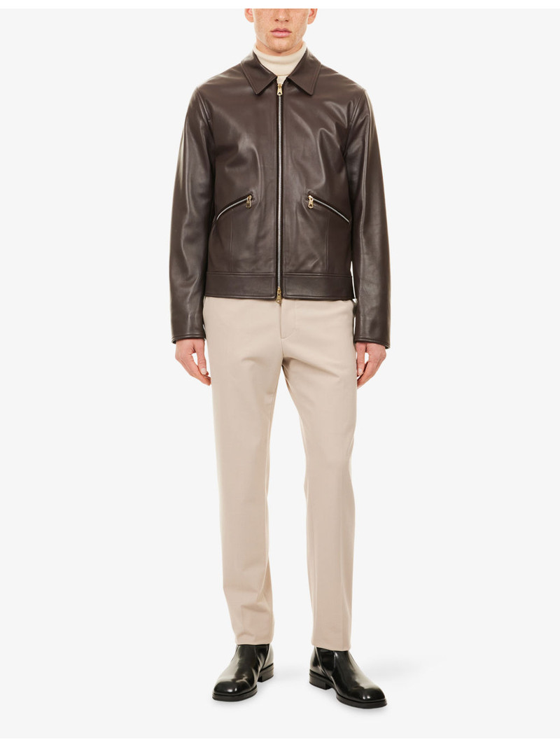 Paul Smith Regular-Fit Spread-Collar Leather Jacket outlook