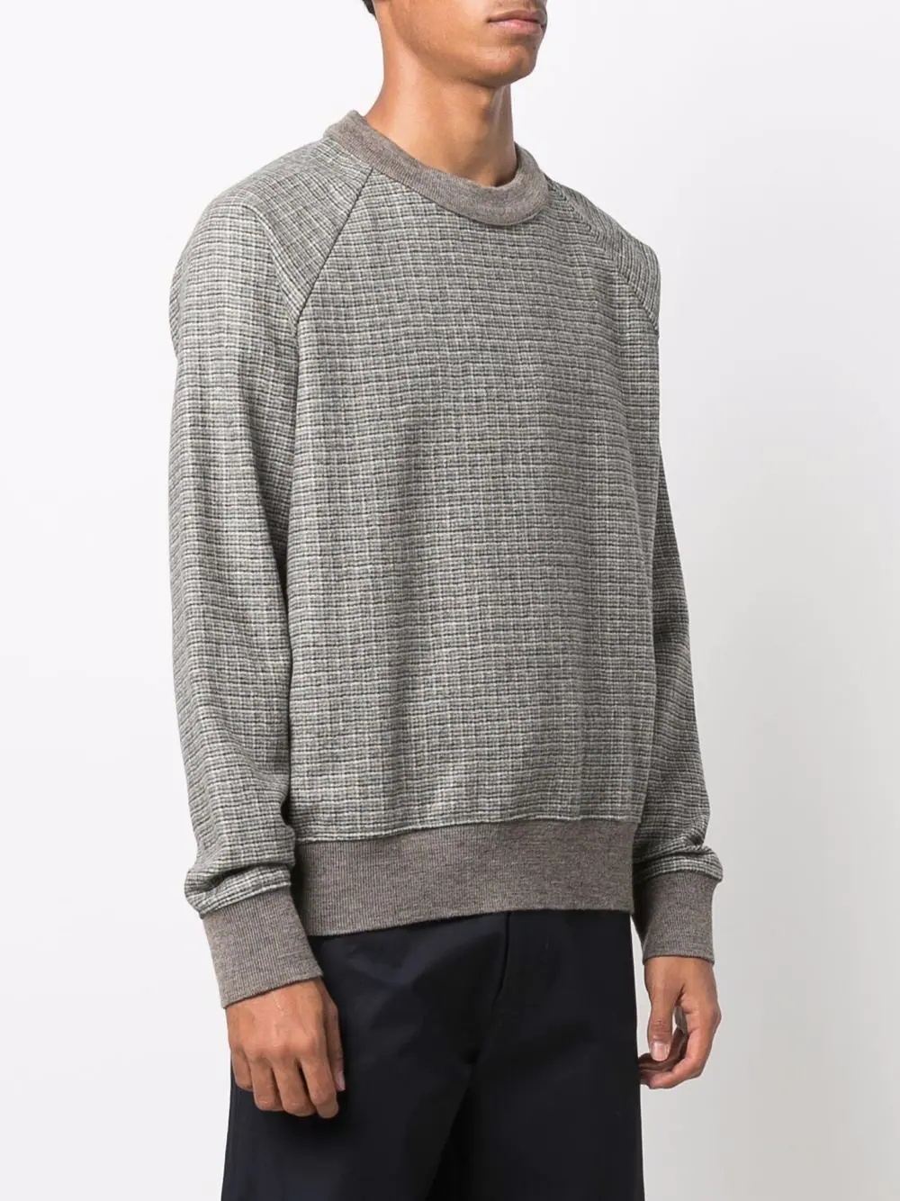 check-print wool jumper - 3