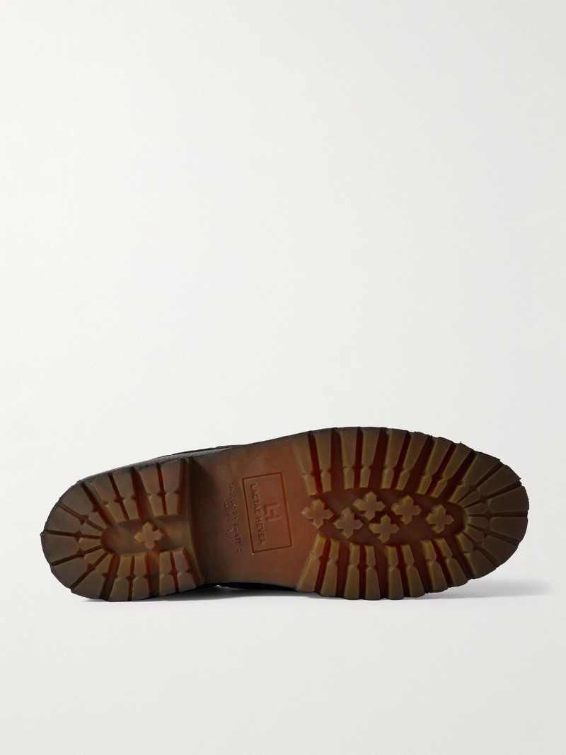 OFFICINE CREATIVE Heritage Flexi 001 Full-Grain Deerskin Boat Shoes Black outlook