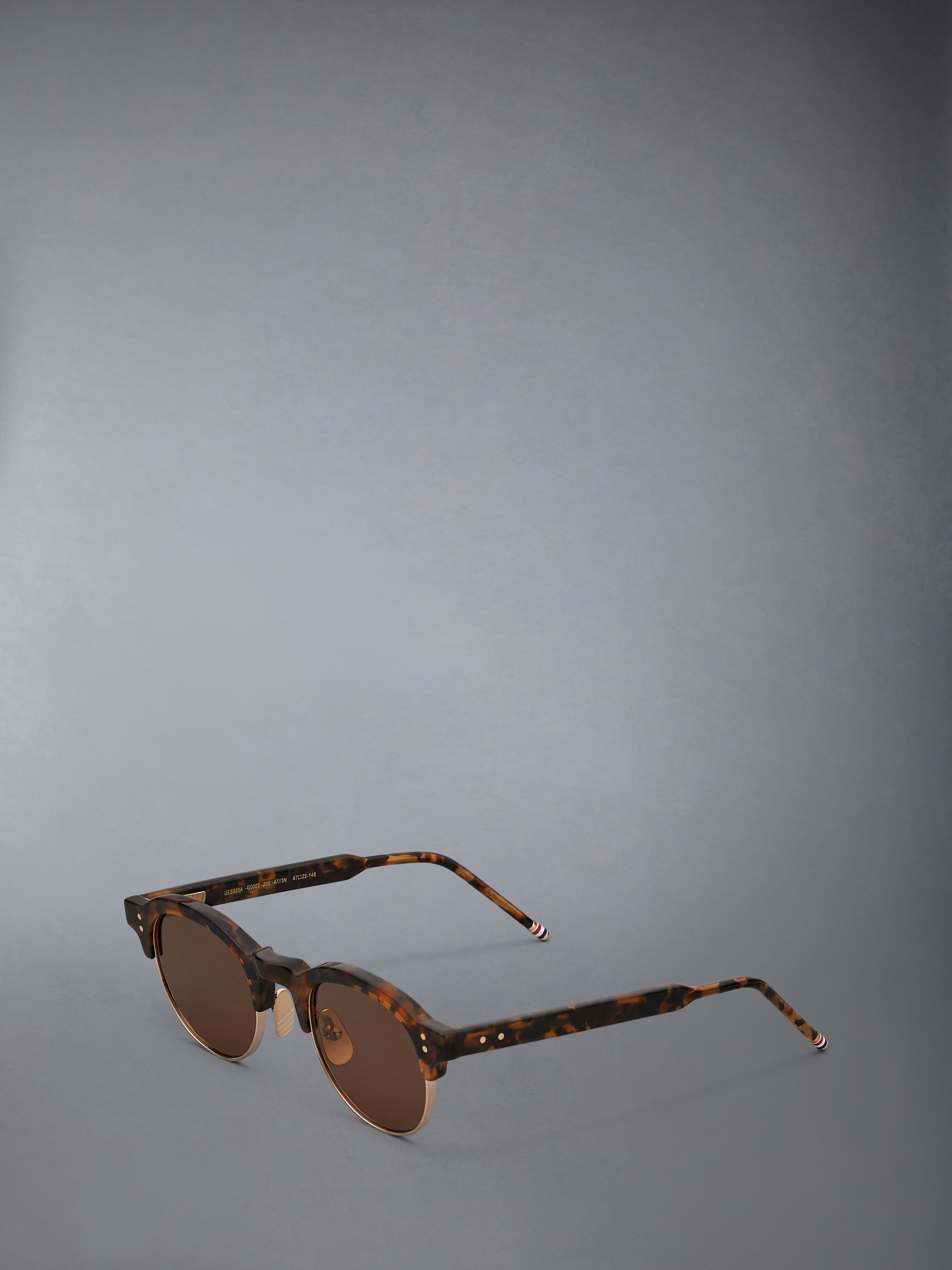 TOKYO TORTOISE AND 12K GOLD ACETATE AND TITANIUM OVAL SUNGLASSES - 6
