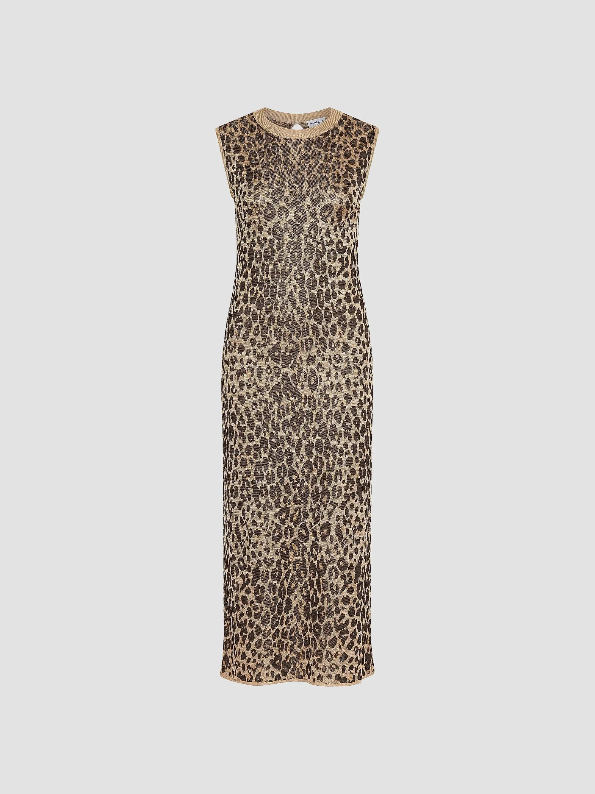 Women's Jacquard Knit Midi Dress - Beige - 1