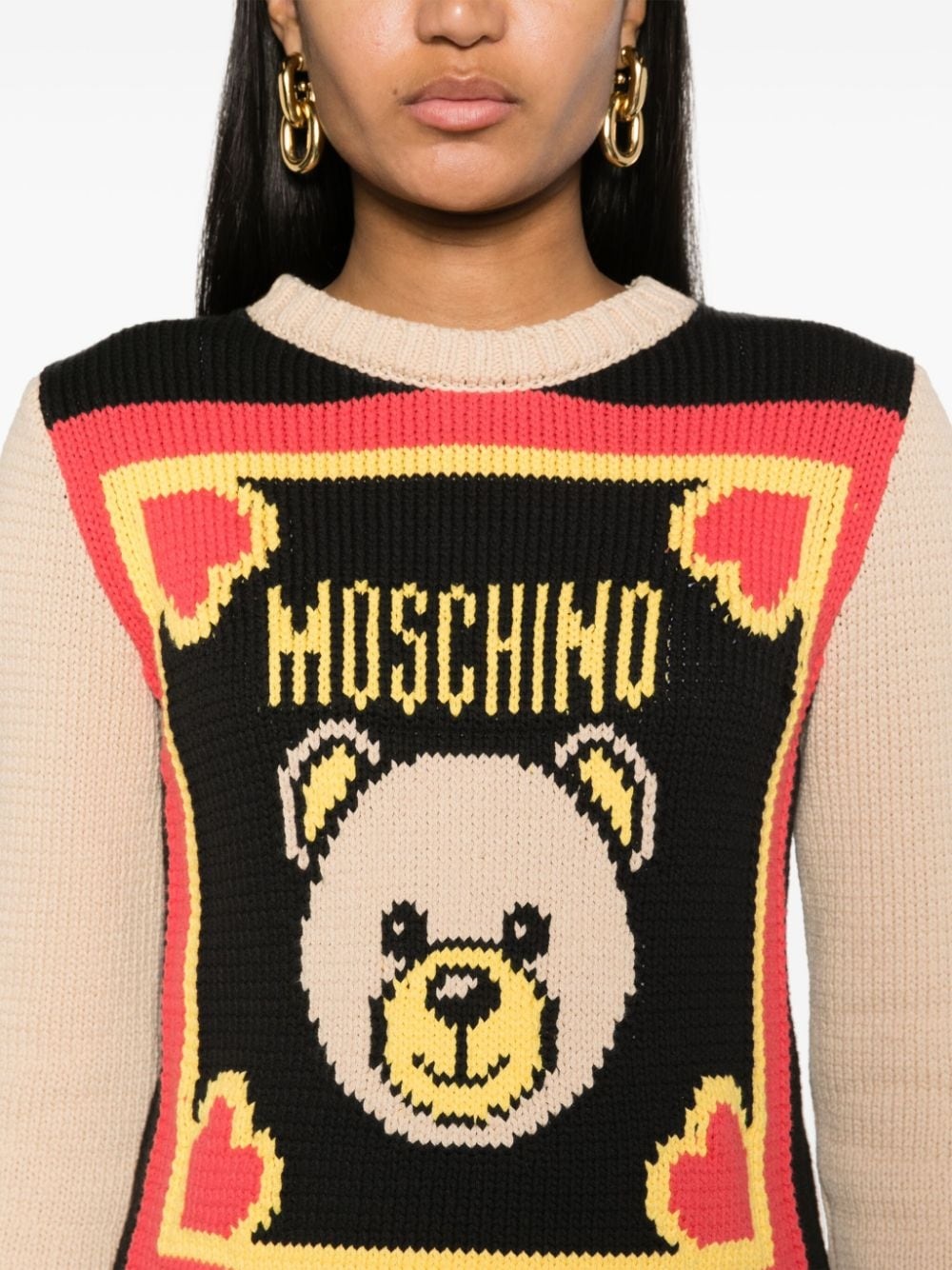 Teddy Bear-embroidered ribbed jumper - 5