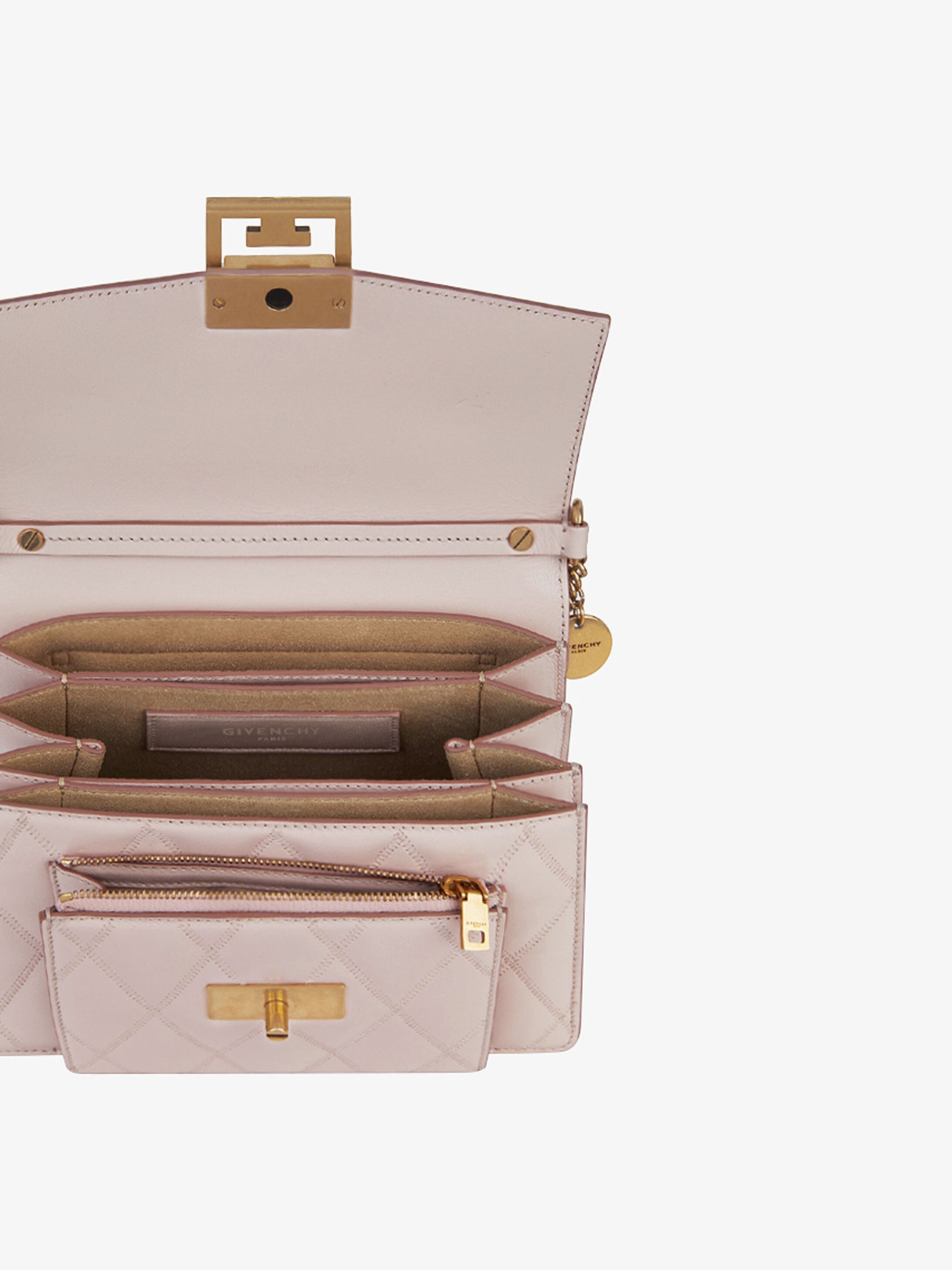 Small GV3 bag in diamond quilted leather 8