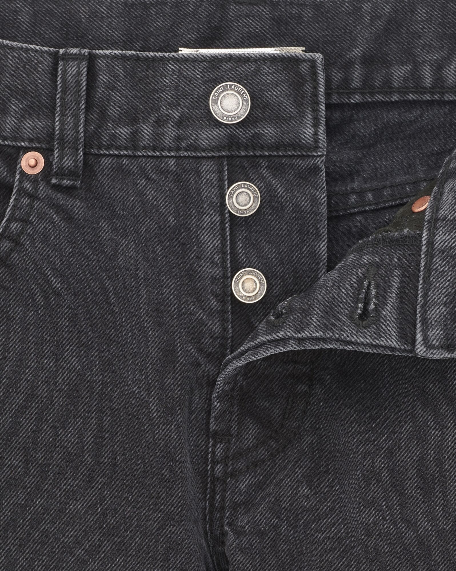 slim-fit jeans in used paris black denim - 3