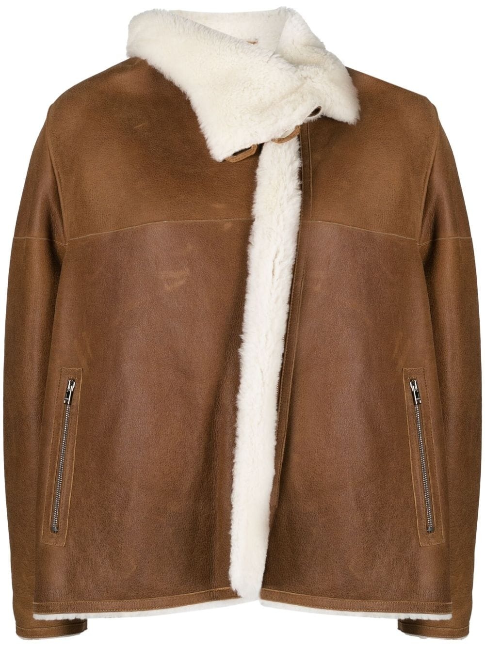 fur-lining leather jacket - 1