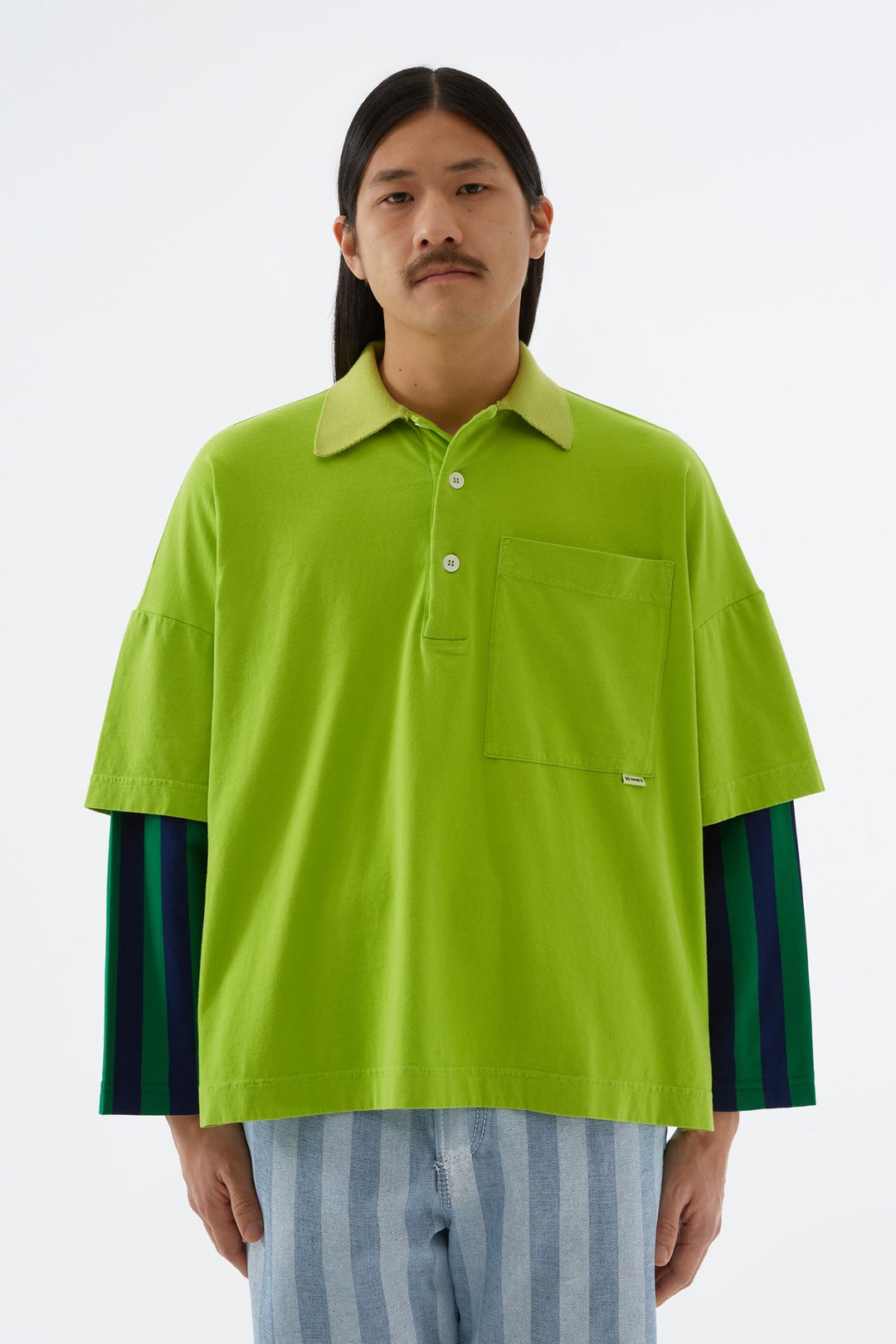 LIGHT GREEN DOUBLE POLO SHIRT - 1