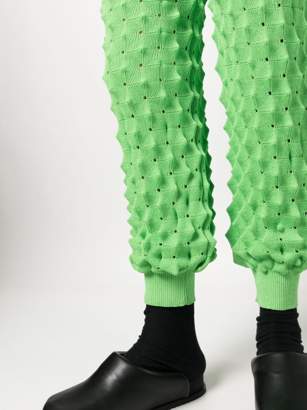 ribbed waist spike-knit paint - 5