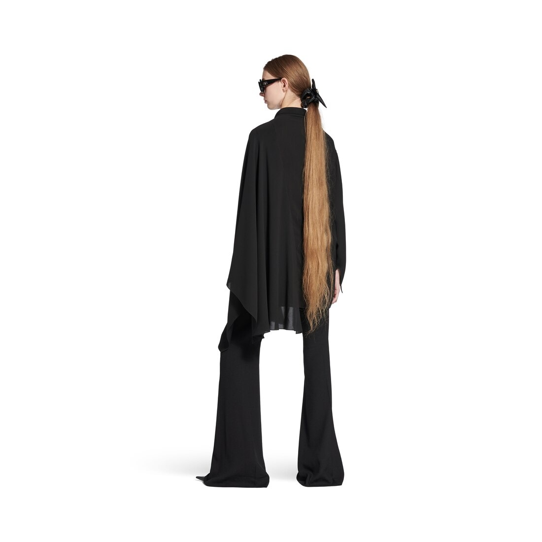 Women's Scarf Blouse in Black - 4