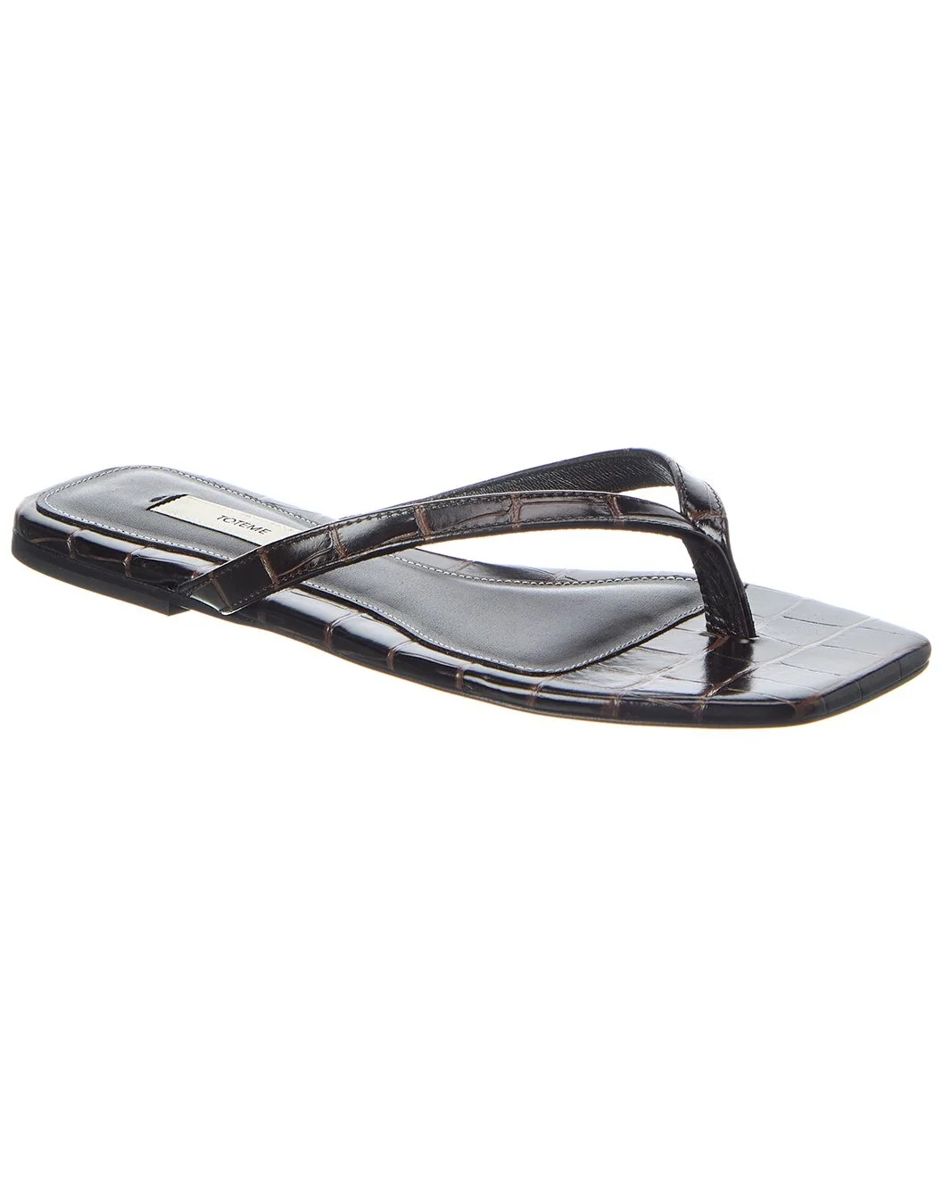 TOTEME Croc-Embossed Leather Sandal - 1