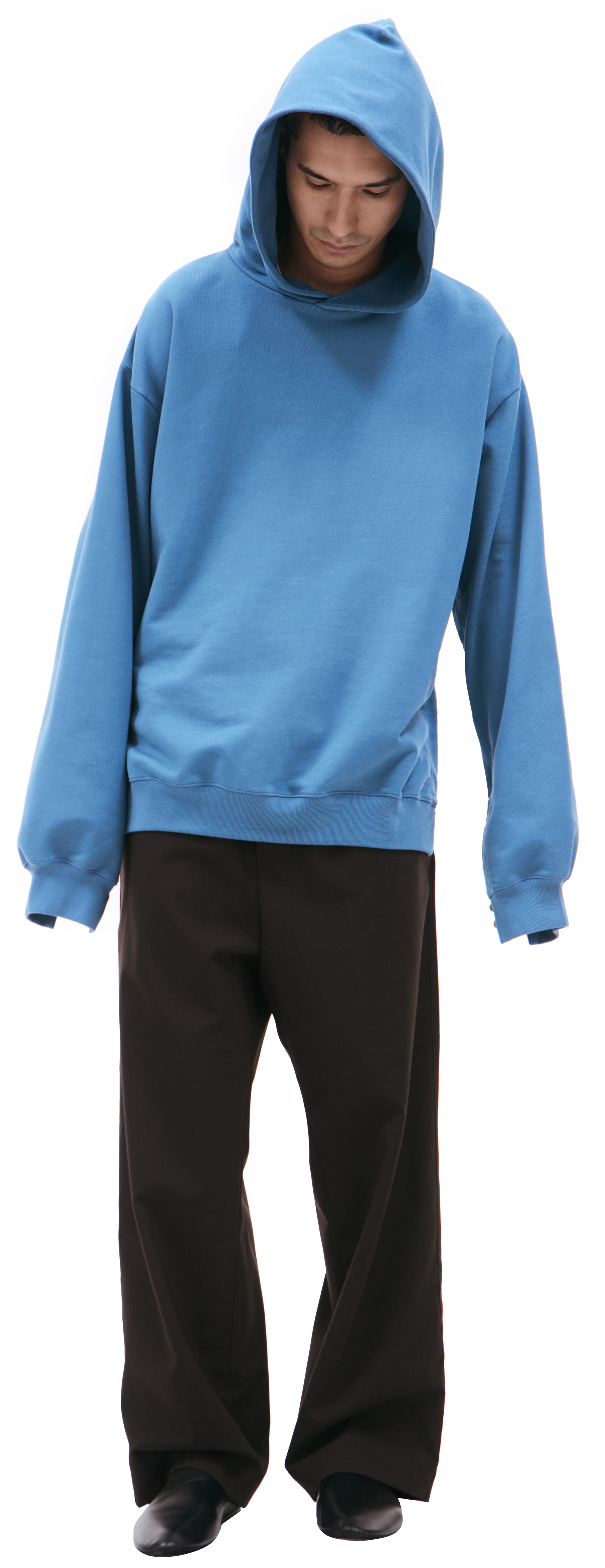 COTTON HOODIE WITH SIDE ZIPS - 1