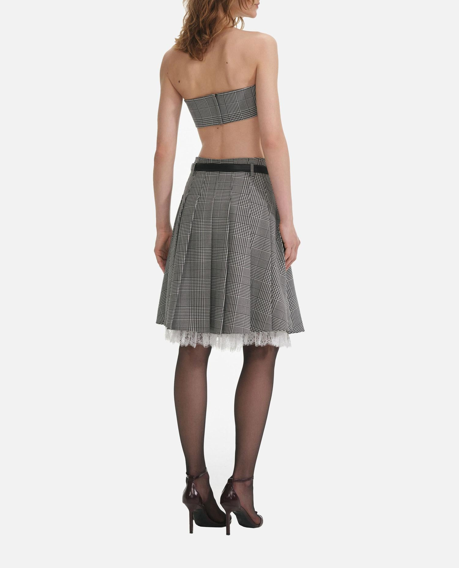 PRINCE OF WALES CHECK PLEATED MIDI SKIRT - 4