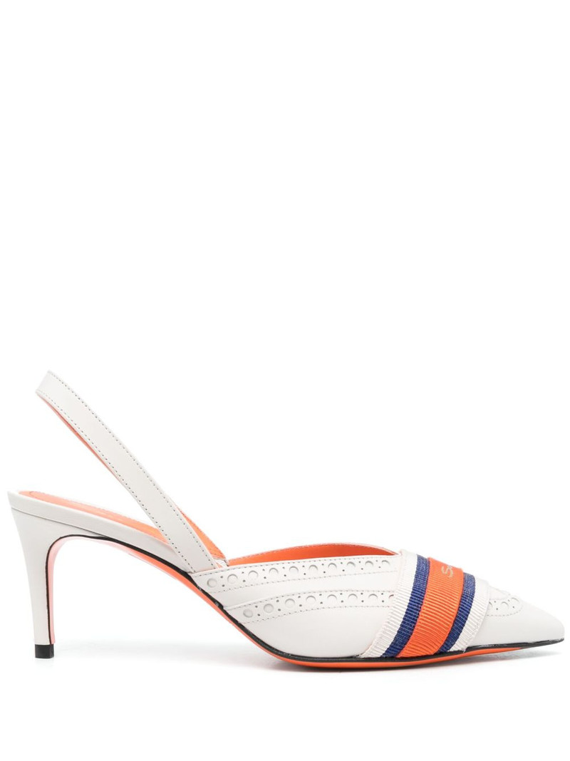 logo-tape 75mm slingback pumps 1