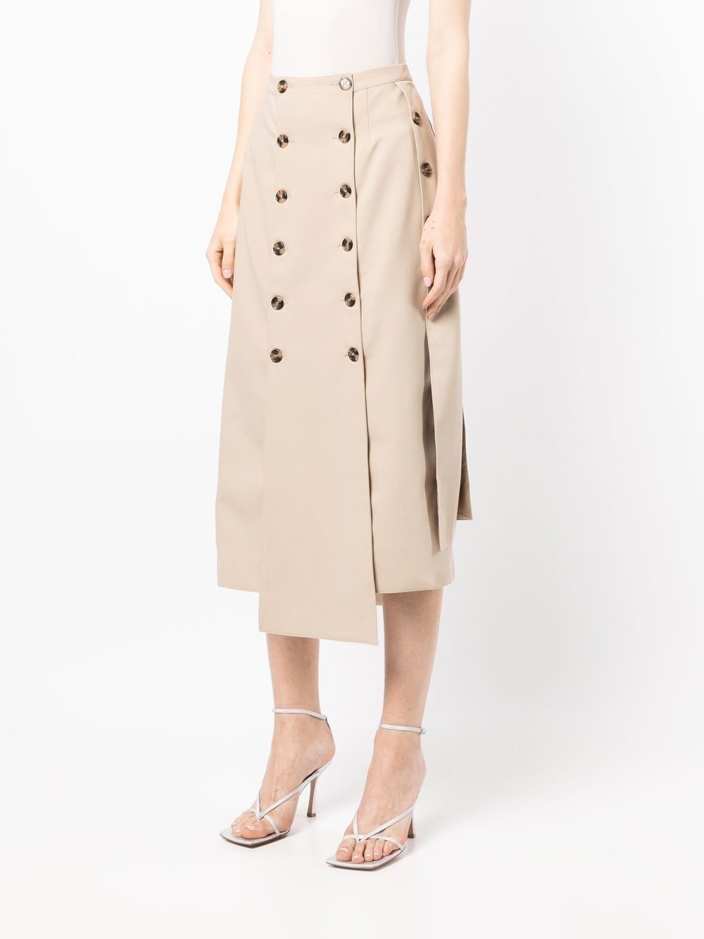 button detail panelled skirt - 3