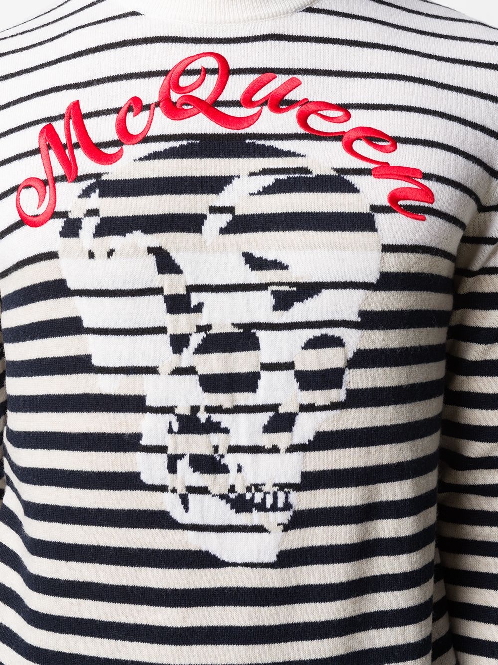 skulls and stripes crewneck jumper - 5