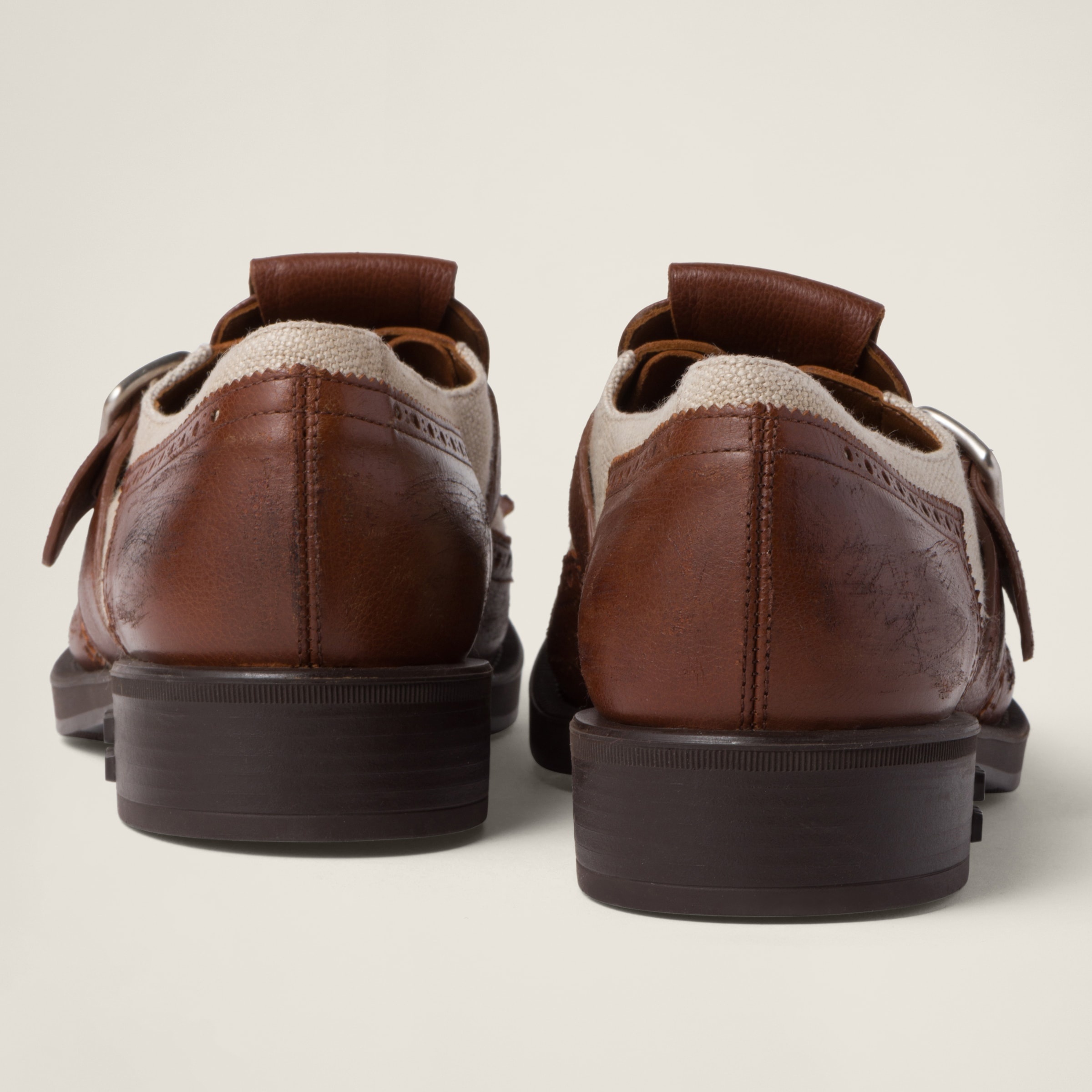 Church's X Miu Miu Shanghai leather and linen shoes - 3