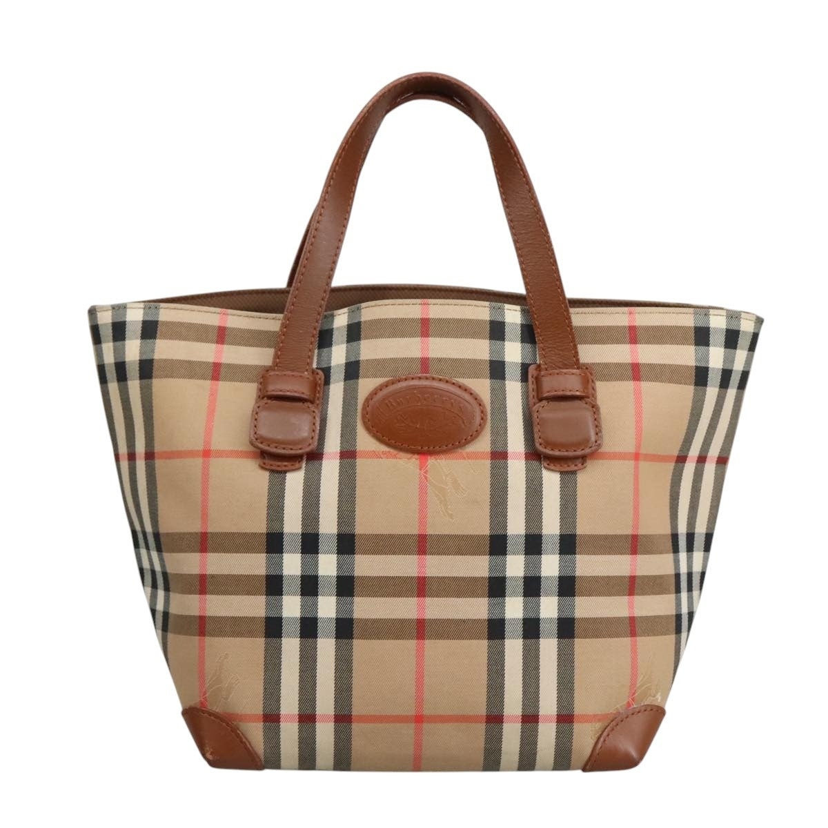 Burberry Nova Check Hand Bag Canvas Beige - 13