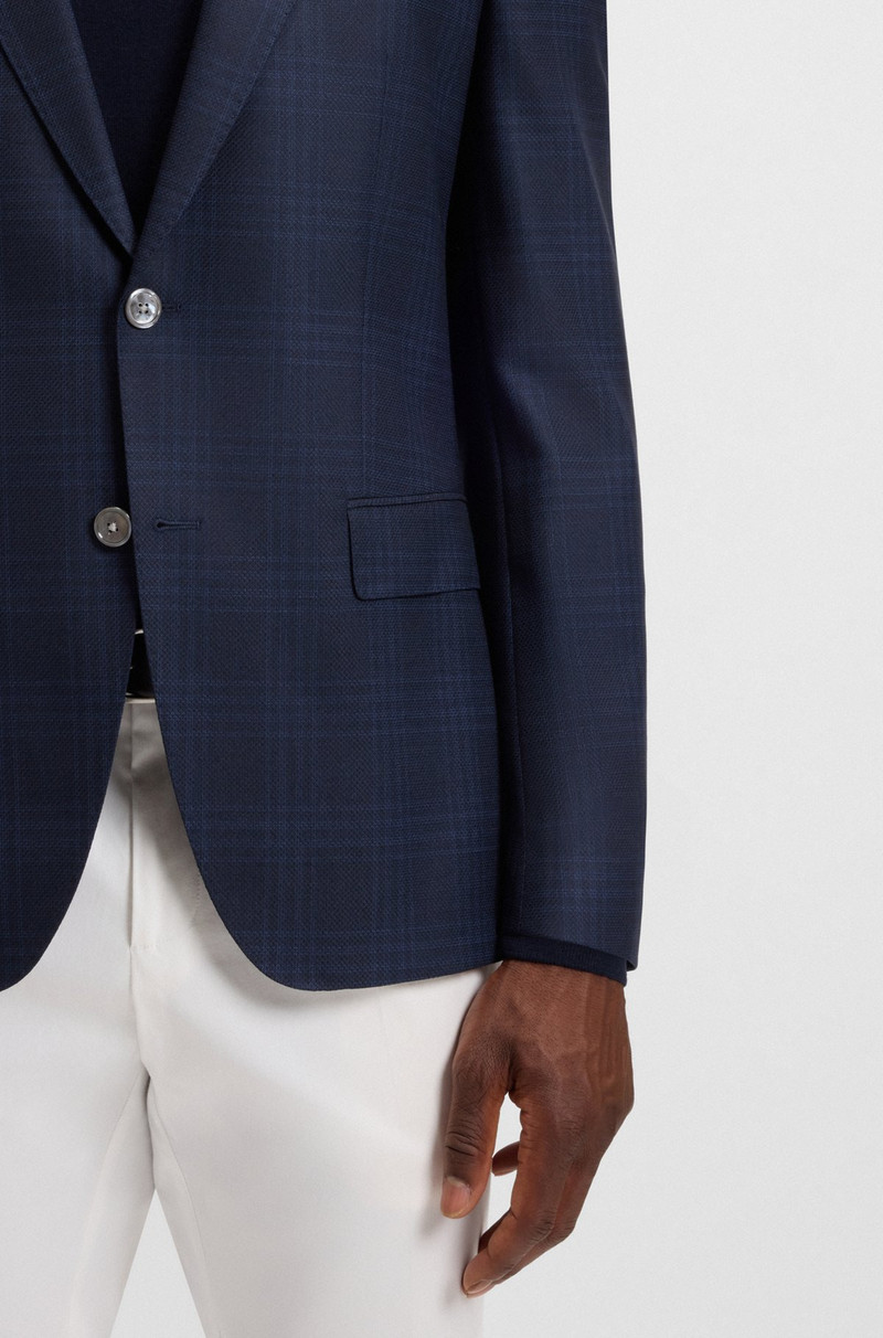 CHECKED SLIM-FIT JACKET IN VIRGIN WOOL 6