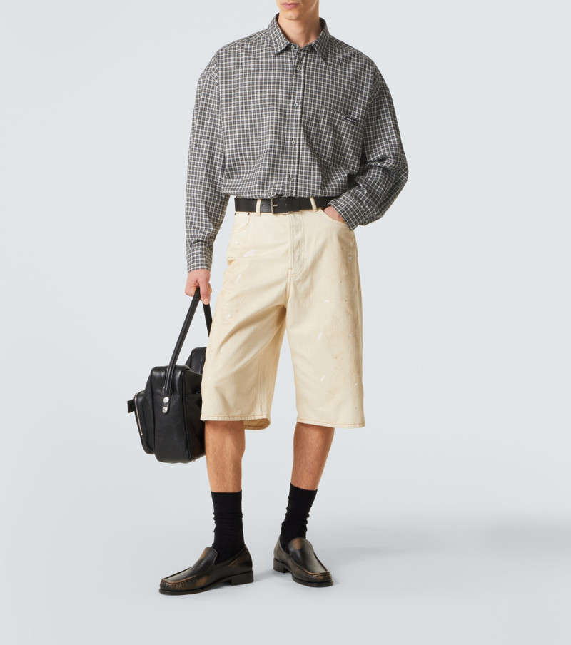 Acne Studios Distressed cotton Bermuda shorts outlook