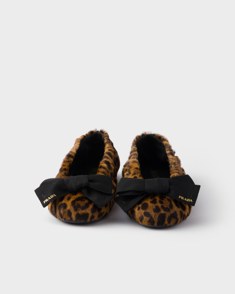Printed leather ballerinas with bow 7