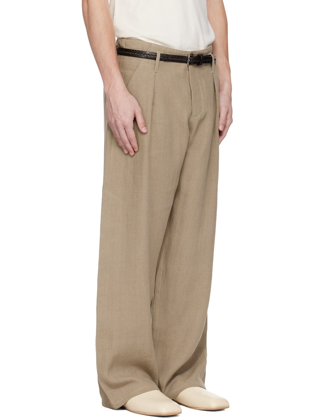 WORK SHOP Emporio Armani Beige Carico Trousers - 2