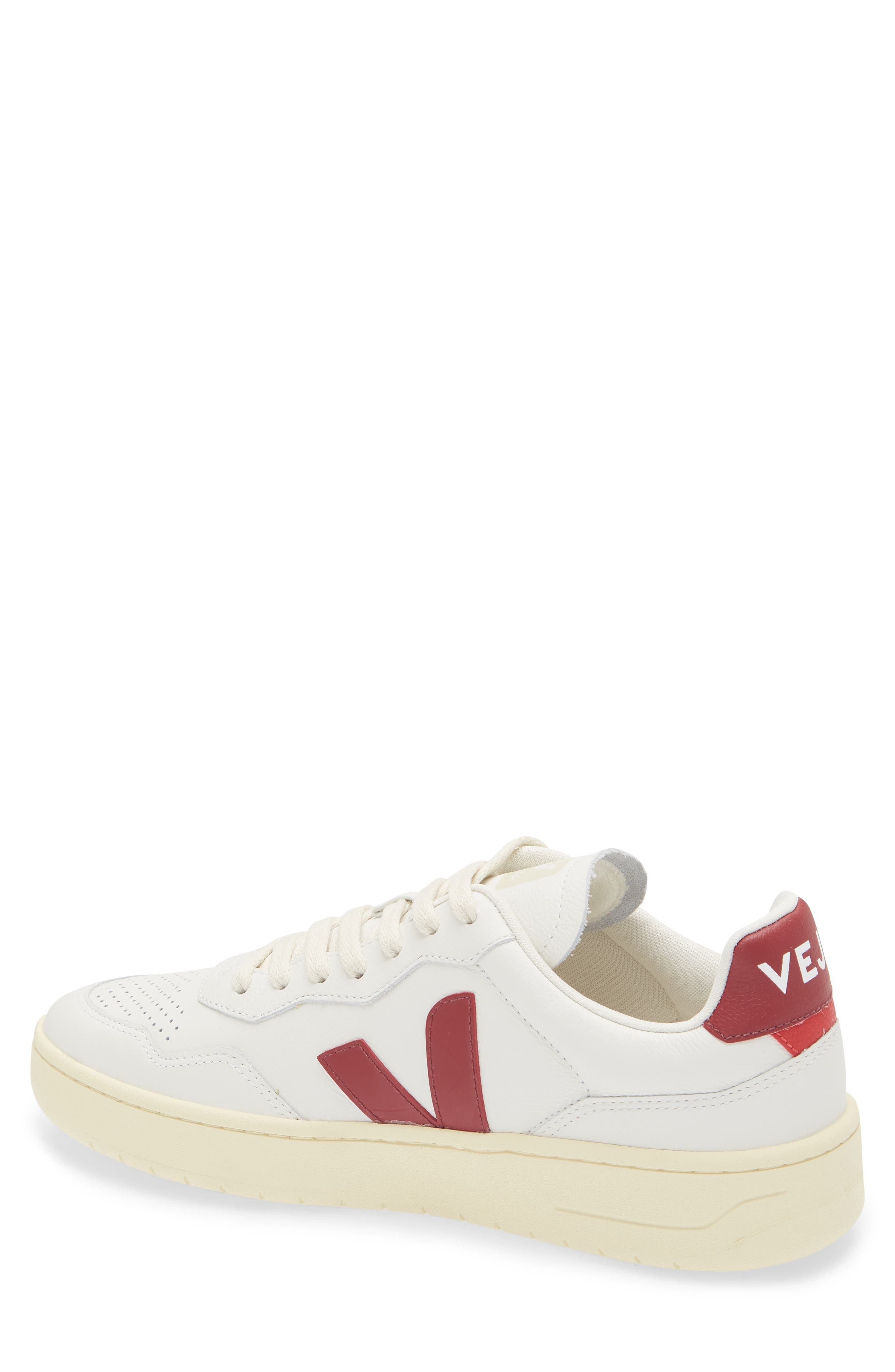 Veja V-90 Leather Sneaker in Extra-White Marsala at Nordstrom - 2