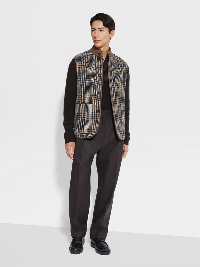 DARK BROWN MÉLANGE WOOL PANTS 3
