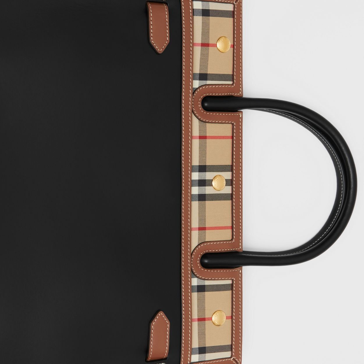 Medium Leather and Vintage Check Two-handle Title Bag - 3